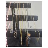 Assorted Lot of Necklaces, Brooches, and Earrings - display not inc