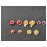 Collection of 5 Pairs of Vintage Clip-On and Stud Earrings