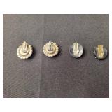 Set of Vintage Clip-On Earrings with Rhinestones and Floral Designs