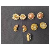 Collection of Vintage Clip-On Earrings with Unique Designs