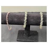 Elegant Jewelry Set: Crystal Bracelets, Cufflinks, Pins - display not inc