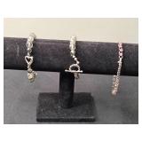 Elegant Jewelry Set: Crystal Bracelets, Cufflinks, Pins - display not inc