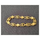 Vintage Gold Tone Bracelet w Clear Gem Stones and Vogue Ring Set