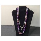 Vintage Jewelry Collection: Necklace, Clip-on Earrings, Brooch, and Bead Bracelet - display not inc