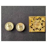 Vintage Crystal Bead Necklace with Clip-On Earrings and Brooch - display not inc