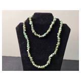 Vintage Jewelry Set with Turquoise Like Necklace, Silver Bracelet, Locket, and Pin - display not inc