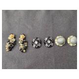 Set of 8 Vintage Clip-On Earrings with Mixed Designs