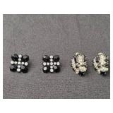 Set of 8 Vintage Clip-On Earrings with Mixed Designs