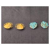 Vintage Clip-On Earrings Collection with Rhinestone and Enamel Designs