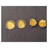 Vintage Clip-On Earrings Collection with Rhinestone and Enamel Designs