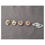 Vintage Clip-On Earrings Collection with Rhinestone and Enamel Designs