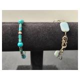 Set of Assorted Bohemian Style Jewelry Pieces Inc 3 Bracelets and 1 Possible Pendant Or Necklace/Bracelet Piece - display not inc