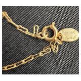 Vintage Park Lane Gold Tone Necklace with Faux Pearl Pendant - display not inc