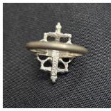 Vintage Avon Silver-Tone Ring with Black and Turquoise Like Stones