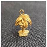 Vintage Monet Gold Tone Plated Palm Tree Charm