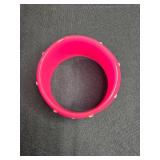 Vintage Pink Lucite Bracelet with Rhinestone Accents