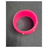 Vintage Pink Lucite Bracelet with Rhinestone Accents