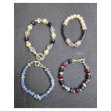 Set of 4 Fashion Bracelets with Assorted Beads