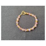 Set of 4 Handmade Beaded and Leather Bracelets - display not inc