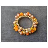 Set of 4 Handmade Beaded and Leather Bracelets - display not inc