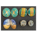 Set of 4 Vintage Clip-On Earrings - Mixed Designs