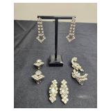 Set of Vintage Rhinestone Clip-On Earrings - display not inc