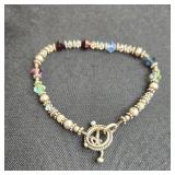 Set of 3 Assorted Fashion Bracelets: Beaded, Resin Bangle, and Chunky Glass