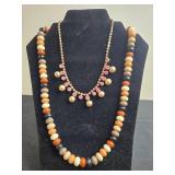 Pair of Elegant Faux Pearl and Beaded Necklaces