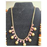 Pair of Elegant Faux Pearl and Beaded Necklaces