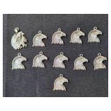 Set of 2 Eagle Pendant Necklaces and Extra Eagle Charms