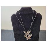 Set of 2 Eagle Pendant Necklaces and Extra Eagle Charms