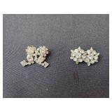 Collection of Vintage Clip-On Earrings with Rhinestone and Faux Pearl Accents