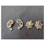 Collection of Vintage Clip-On Earrings with Rhinestone and Faux Pearl Accents