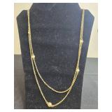 Set of Vintage Jewelry Including Gold-Tone Necklace and Brooches - display not inc