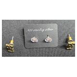 Jewelry Collection: Earrings, Sterling Silver Studs, Skull Earrings, and Assorted Rings