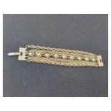 Vintage Silver-Tone Chain Bracelet with Bead Accents