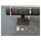Assorted Jewelry Lot: Charm Bracelets and Pendants - display not inc