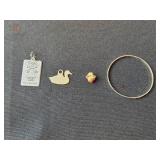 Assorted Jewelry Lot: Charm Bracelets and Pendants - display not inc