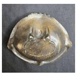 Antique Brass Ashtray with Native American Chief Motif