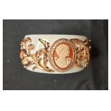 Amedeo Rose Gold Tone and White Bracelet with Cameo