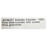 Amedeo Rose Gold Tone and White Bracelet with Cameo