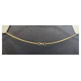 Gold Tone Necklace with Blue Stone Pendant