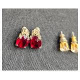 Vintage Jewelry Set with Earrings and Krementz Gold Tone Plated Pin