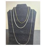 Set of 4 Mixed Metal Necklaces - Gold and Silver Tones
