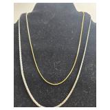 Set of 4 Mixed Metal Necklaces - Gold and Silver Tones