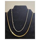 Set of 4 Mixed Metal Necklaces - Gold and Silver Tones