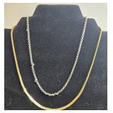 Set of 4 Mixed Metal Necklaces - Gold and Silver Tones