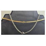 Set of 4 Mixed Metal Necklaces - Gold and Silver Tones