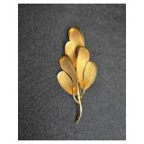 Gold-Filled Brooch with Leaf Design by Lang