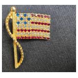 Collection of Military and Patriotic Pins and Accessories